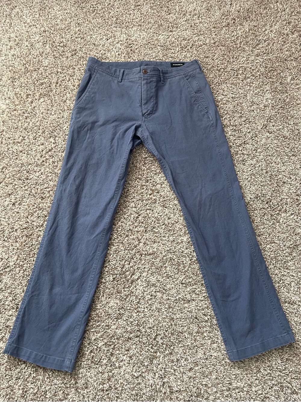 Bonobos Slim Fit Chino Pants Men's 32x30 Washed Blue Stretch Cotton